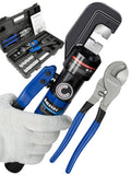 ▶ Cortador de cables- Herramienta de prensado hidráulico y, crispadura hidráulica de lengüetas de cable 8 toneladas de EE. UU. 12 AWG a 00 (2/0) kit de herramientas de cable de terminal