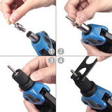 🔩 LSLANSOON Juego de herramientas de tuerca de remache, kit de herramientas de remache de 13 pulgadas con 11 mandriles métricos y SAE, kit surtido de tuercas de remache y estuche de transporte resistente