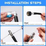 ▶ Kit de chorro de alcantarillado para lavadora a presión, manguera limpiadora de drenaje de 50 pies y 5800 PSI con esquina NPT de 1/4 pulgadas, boquilla giratoria y de botón, boquilla de chorro de