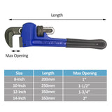 ▶ Juego de 4 Llaves Ajustables para Tubería de 8 pulgadas, 10 pulgadas, 12 pulgadas, 14 pulgadas, Llaves Para Tubo