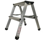 ▶ Escalera de Tijera de 1 escalón Doble Acceso de Aluminio