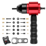 ▶ Remachadora Profesional Juego de Herramientas de remachado para Taladro inalámbrico, Juego de Remachadora de 5 Clavijas métricas y 5 SAE y 50 Tuercas de Remache Surtidas, Bolsa de Transporte Resistente