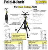 Sumner 781304 ST-885 Hi Fold-A- Jack, cabeza de vee de acero inoxidable, 28 pulgadas a 49 pulgadas de altura ajustable, 2500 lb de capacidad