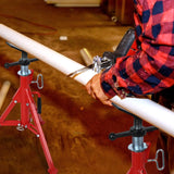 ▶ Soporte de tubo de cabeza en V, altura ajustable de 28 a 52 pulgadas, soportes de tubo plegable para soldadura con capacidad de 2500 libras, soporte de tubería de 1/2 a 12 pulgadas para pipefitters,