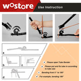 ▶ Dobladora de tubos de 180 grados para 1/4, 5/16 y 3/8 pulgadas, cobre y aluminio, acero inoxidable, color negro