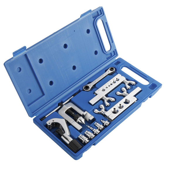 Herramientas de abocinamiento  – Kit de herramientas – Herramienta de corte de tubo de carraca – Tubería de freno de 45 grados de latón aluminio extrusión de cobre de 1/8