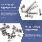 🔩 Walfront 800 Piezas M2 Tornillos Autorroscantes Tornillos de Cabeza Cruzada Tornillos de Cabeza plana Sujetadores Tornillos de Madera de Aglomerado de Rosca Automática Conjunto Surtido