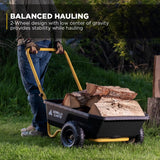 Gorilla Carts GCR-4 - Carro de volquete, Carro de jardín de 2 Ruedas con Mango Plegable, 4 pies cúbicos, 300 Libras Capacity, Negro/Amarillo Gorilla Carts GCR-4 -