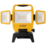 ▶ LUTEC 91.6 W 10000 lúmenes, luz LED de trabajo, luces plegables con 3 cabezales ajustables, luces portátiles de construcción con cable, iluminación en el lugar de trabajo