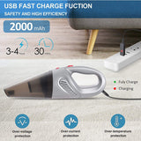 ▶  Aspiradora de Mano, 5000PA Aspiradora Inalámbrico Portatil Potente Aspirador de Coche Seco y Húmedo120w USB Carga Rapida para Coches,Hogar, Oficina, Sofas, Pelos Mascotas