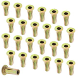 Qjaiune - 25 piezas de tuercas de remache multiagarre preatornilladas, tuercas de remache M8 de alta resistencia, tuercas de remache ranuradas de cabeza plana, tuercas de remache de acero al carbono