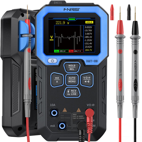 Multímetro digital 9999 cuenta TRMS, medidor de voltio recargable con modo de grabación y monitoreo de datos, resistencia, capacitancia, diodo, frecuencia, NCV, probador de voltaje de