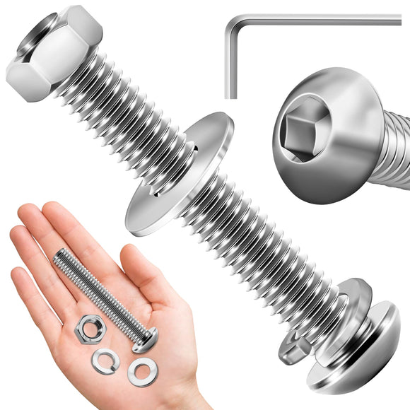 Tornillos De Cabeza De Botón 5/16-18 Con Llave Allen - Acero Inoxidable 304, Largo De 3/8" A 3", Marca GooBetter