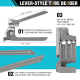 ▶ Dobladora de tubos, 3 en 1, 1/4", 5/16", 3/8", para tubos de cobre, latón, aluminio y acero fino