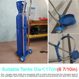 Carretilla de mano para tanque de oxígeno con ruedas, altura 80, 95 y 110 cm, cilíndrica inclinable, robusta, móvil, para una sola botella.(H 80cm(31 1/2in))