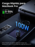 ▶ Cargador de Coche USB C con 1M 100W Cable USB C, Adaptador de Auto Tipo C Carga Rápida PD 3.0 Compatible con iPhone 17 16 15 14 13, Galaxy S25 S24 Ultra, Xiaomi, MacBook Pro Air, iPad Mini