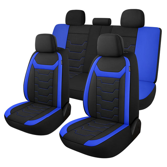 ▶ Fundas transpirables para asiento de auto, asientos completos, fundas de asiento hechas de tela de malla 3D para autos, fundas interiores compatibles con asiento dividido, ajuste universal