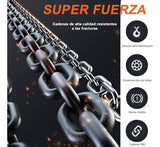 Polipasto Manual, 2 Toneladas Cadena De 6 Metros, para Elevación y Tracción En Obras De Construcción, Garajes, Almacenes, Instalaciones De Automoción, Talleres, Fábricas Y Granjas