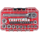 ▶ CRAFTSMAN  Juego de llaves SAE 1/4 pulgadas Drive, 24 piezas