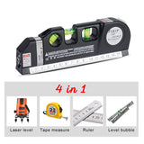 ▶ Nivel Láser Multipropósito,TKMARS Líneas Láser Transversales Horizontales y Verticales Estándar,Línea láser 8 pies Medida Cinta Regla Regla estándar y métrica ajustada laser level Láseres de Línea