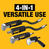 Adaptador de taladro de ángulo recto, FlexTorq, sistema 4 en 1, eje flexible compacto, recto, 30 cm DEWALT