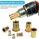 🔩 Vmuter - 100 tuercas de remache M6, acero al carbono, tuerca de inserción roscada, tuercas de cuerpo moleteadas