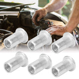 Tuercas remachables, 100 piezas Kit surtido de tuercas remachadas ciegas, tuercas remachables de aluminio M5, inserto roscado de cabeza plana,Tuerca
