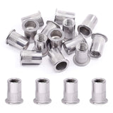 🔩 Swpeet - Juego de 20 tuercas de remache estriado de acero inoxidable 304 de 3/8 a 40,6 cm de cabeza plana roscada para automoción, muebles, decoración
