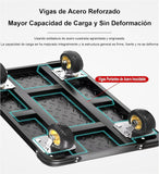 Carrito de Plataforma para Camión de 45*70*80CM, Carro de Plataforma Plegable con 5in Ruedas Giratorias,Capacidad de Carga 300 KG para Uso en Almacenes,Mudanzas,Compras,Hogar y Oficina（Negro）