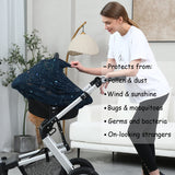 ▶ Fundas de asiento de coche para bebés – Funda multiusos para lactancia materna, cubierta de toldo para asiento de coche, fundas para carriola infantil para niños y niñas (espacio azul marino)