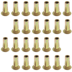 Qjaiune - 25 piezas de tuercas de remache multiagarre preatornilladas, tuercas de remache M8 de alta resistencia, tuercas de remache ranuradas de cabeza plana, tuercas de remache de acero al carbono