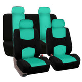 ▶ Juego completo de funda de asiento de tela plana (con 4 reposacabezas desmontables y banco sólido)