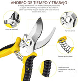 Tijeras de Jardinería para Podar Profesionales de Acero Inoxidable, Podadoras de mano con Guantes de Jardinería
