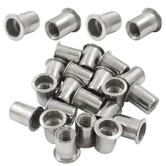 🔩 Cionyce - 20 tuercas de remache de 3/8 pulgadas - 16 UNC - Tuerca de inserción roscada de cabeza plana de aleación de aluminio para mejorar el rendimiento y la durabilidad