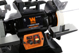 WEN BG625V - Molinillo de banco de velocidad variable de 2,5 amperios, 6 pulgadas, con luz de trabajo flexible, color negro