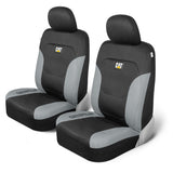 ▶ Cubiertas de Asientos Negros para Asientos Delanteros, Protectores de Asientos con molduras de Panal Grises Cubras de Asiento automotriz para Autos Camiones y SUV (Juego de 2) -  Caterpillar Flexfit