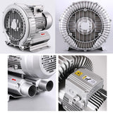 ▶ Soplador regenerativo monofásico de 110 V, bomba de vacío industrial monofásica de alta presión for soplado o succión de aire, soplador de anillo vórtice monofásico de alta presión 120 W for aireación