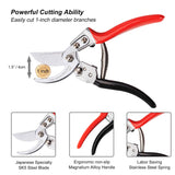 Tijeras de podar [fabricadas en Japón] Tijeras de podar profesionales de 8 pulgadas de alta calidad con mango ergonómico, regalos de jardinería, podadoras de mano, podadoras de jardinería para plantas (rojo)