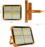 Luz solar de trabajo portátil LED de 100 W, 16500 mAh, 10000 lm, 336 LED, IP66 con brillo continuo, batería recargable para el lugar de trabajo, luz de piso para fallas de energía, luz de