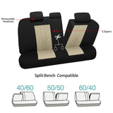 ▶ Fundas de Asiento de automóvil Set Completa, Cubiertas del Asiento Delantero y Cubiertas de Banco traseras divididas para automóvil, Cubiertas de Asiento de Tela Universal para SUV