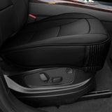 ▶ Juego de Cojines de Asiento de Piel sintética, Fundas de Asiento de Coche para Asiento de Respaldo bajo, Ajuste Universal, Compatible con airbag para SUV, sedán, Color Negro sólido