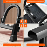 ▶ Escaleras de Tijera, Escalera Plegable Tubular Antiderrapante, Escaleras Plegables para Casa, Oficina, Comercio e Industria (Negro-4 Peldaños con Empuñadura)