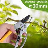 Tijeras de poda de acero ultra afiladas de Alemania, corte 3 veces más fácil, diseño ergonómico, corte débil de artritis de mano, sin esfuerzo, tijeras de jardín resistentes de 1 pulgada