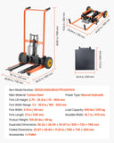 Gato de Material hidráulico, Capacidad de Carga de 450 Libras, Plataforma de Carretilla con Mesa elevadora, Altura máxima de elevación de 35.8 Pulgadas, Carro de Mesa Plegable y