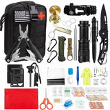 NANWEI Kit de Supervivencia, Kit de Supervivencia de 118 Piezas Profesional, con Brújula, Chubasqueros, Camping Accesorios para Aventuras de Camping