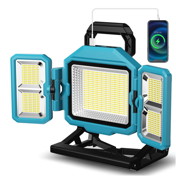Lámpara de trabajo recargable, luz de trabajo recargable de 16500 mAh/50000 lm/3 modos de iluminación, luz de trabajo LED para emergencia al aire última intervensión,