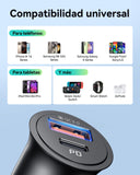 ▶ Cargador Auto, USB C 30W+USB A 30W QC3.0 Car Phone Charger Cargador de Coche Adaptador Compatible con iPhone 16 15 14 13 12 Pro Plus MAX Mini Samsung S21 Huawei iPad Airpods Portátiles Tabletas