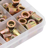 🔩 Juego de tuercas de remache de 150 piezas, 6-32 8-32 10-24 10-32 1/4-20 Modelo Tuerca de remache de acero al carbono Tuerca de remache mezclada, tornillería de sujeción,