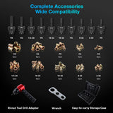 ▶ Remachadora Profesional Juego de Herramientas de remachado para Taladro inalámbrico, Juego de Remachadora de 5 Clavijas métricas y 5 SAE y 50 Tuercas de Remache Surtidas, Bolsa de Transporte Resistente