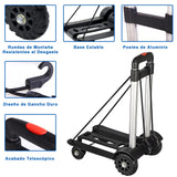 Carrito Plegable con Ruedas, Carrito de Compras Supermercado, Carrito Plegable Portátil, Carrito de Carga, Carretilla de Carga para Compras, Oficina, Carretilla Truper de 110 Libras de Capacidad
